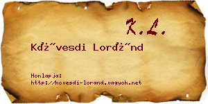 Kövesdi Loránd névjegykártya