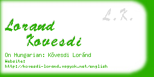 lorand kovesdi business card