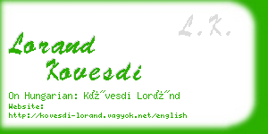 lorand kovesdi business card